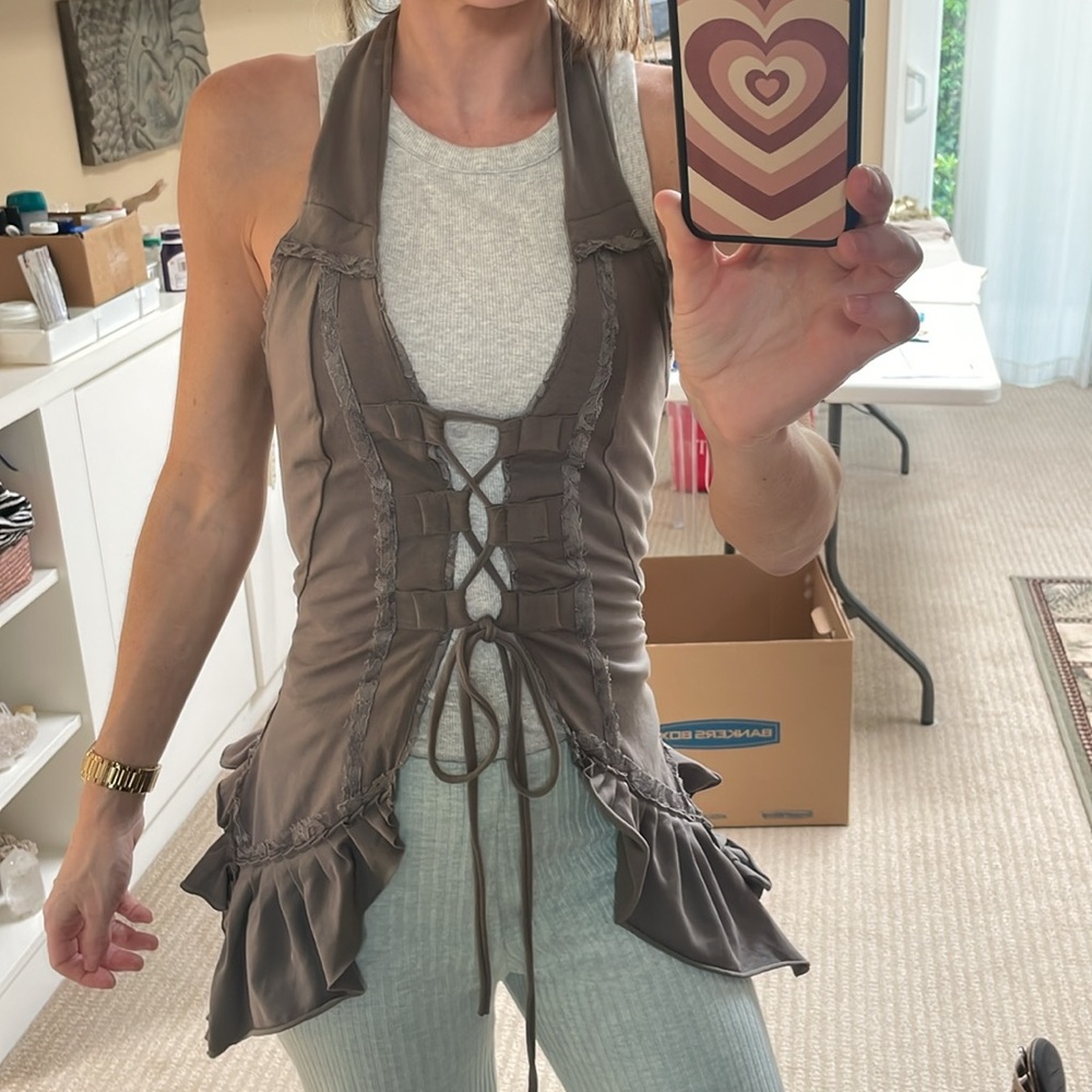 Burning man burlesque ruffle top